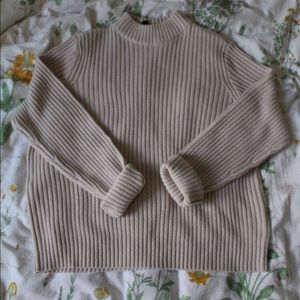 Divided mock neck sweater